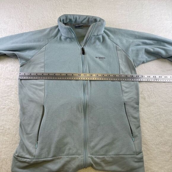 Columbia Jacket Women Large Teal Full Zip Fleece Pullover Hiking Titanium - Picture 7 of 16